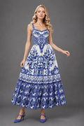 Azurine Majolica Maxi Dress