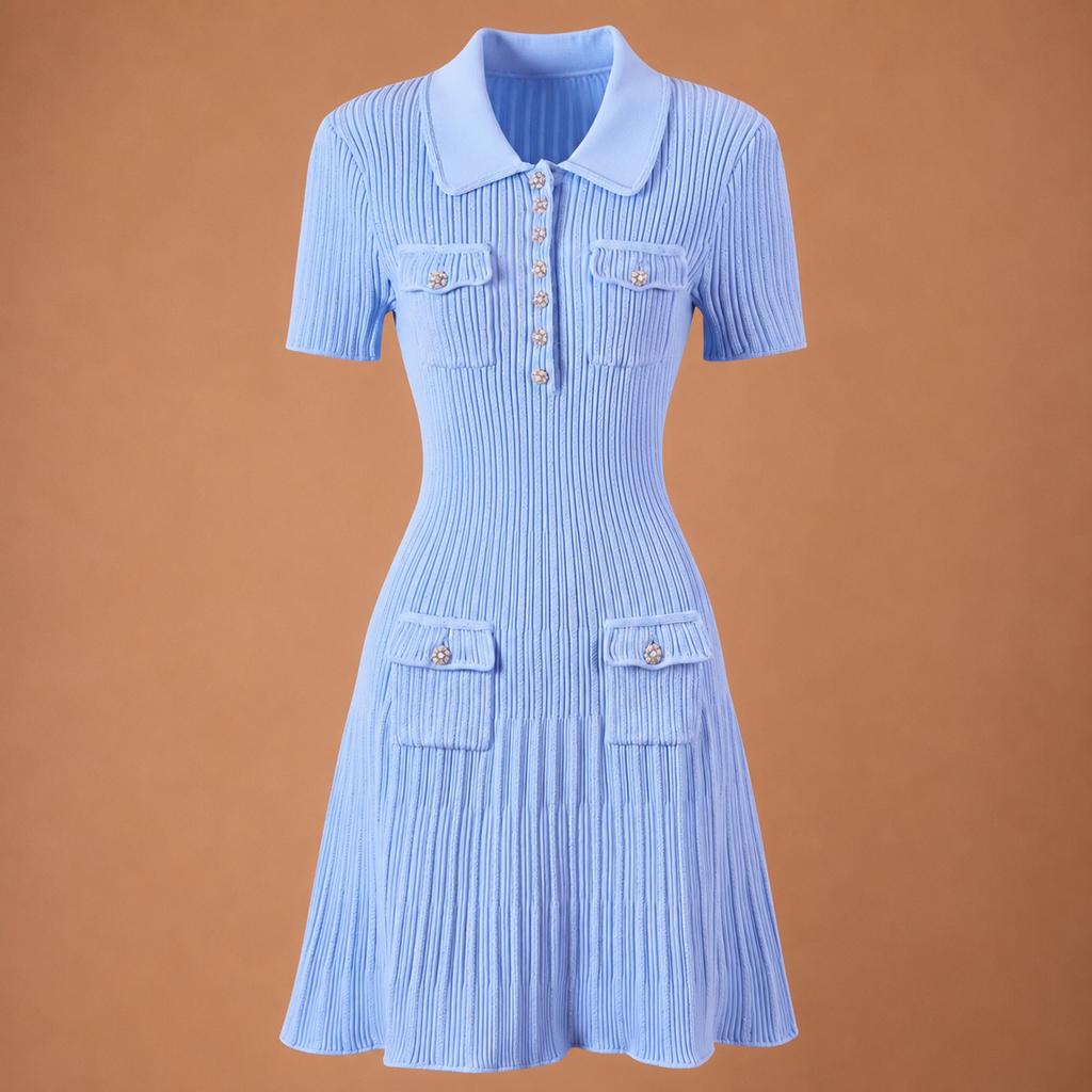 Celeste Knit Mini Dress |  Blue