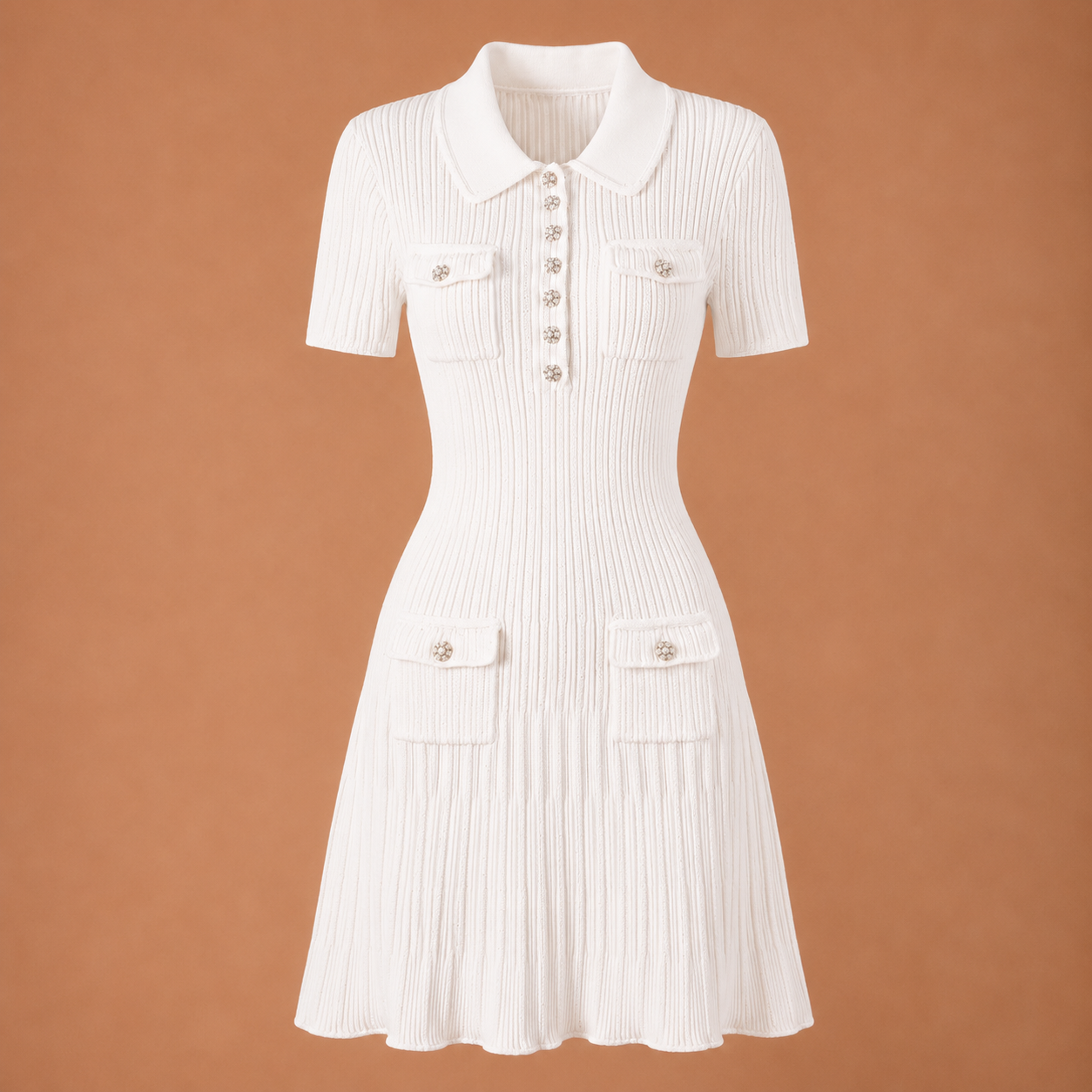 Celeste Knit Mini Dress | White