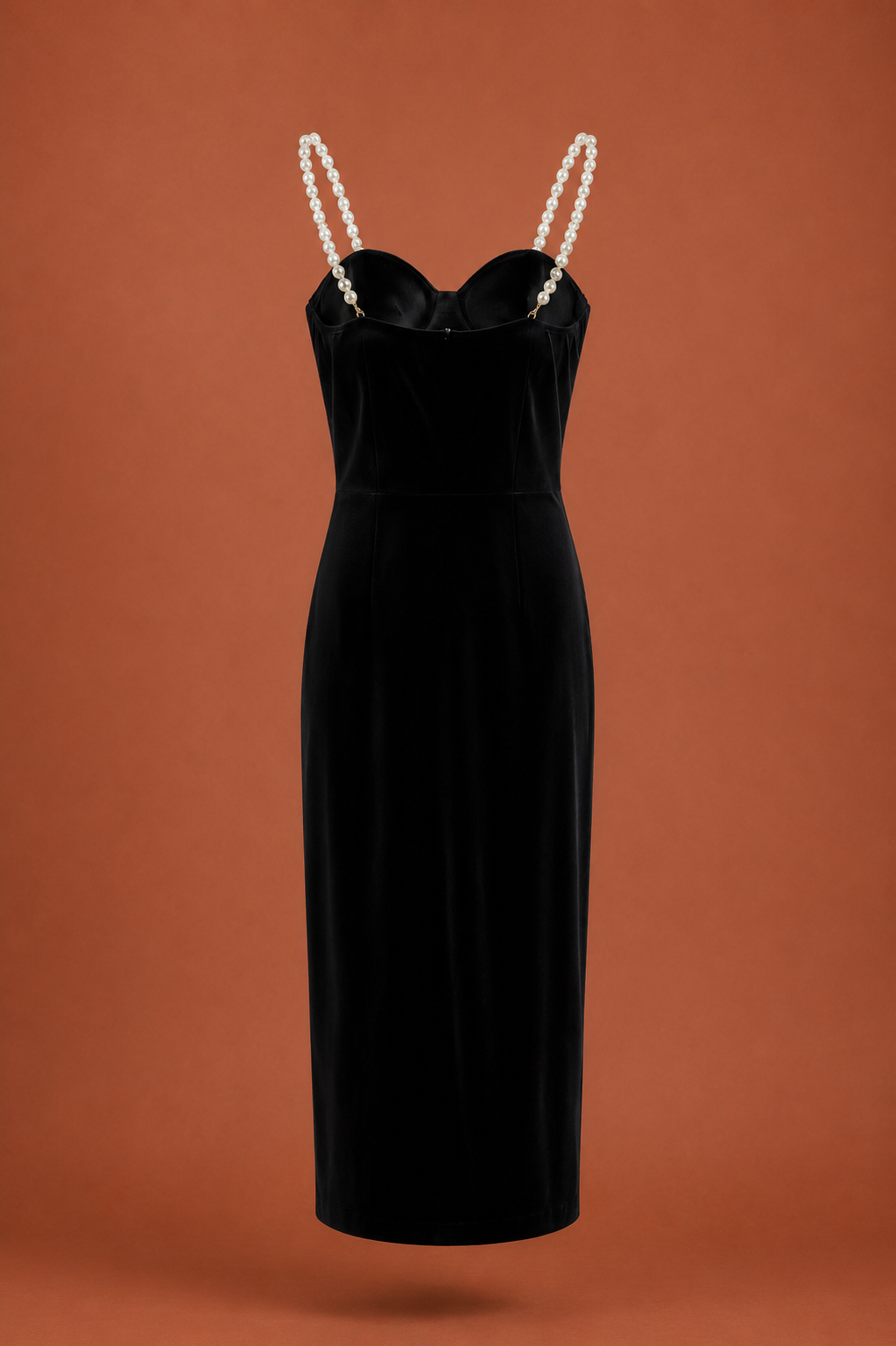 Pearl Éclipse Velvet Midi Dress