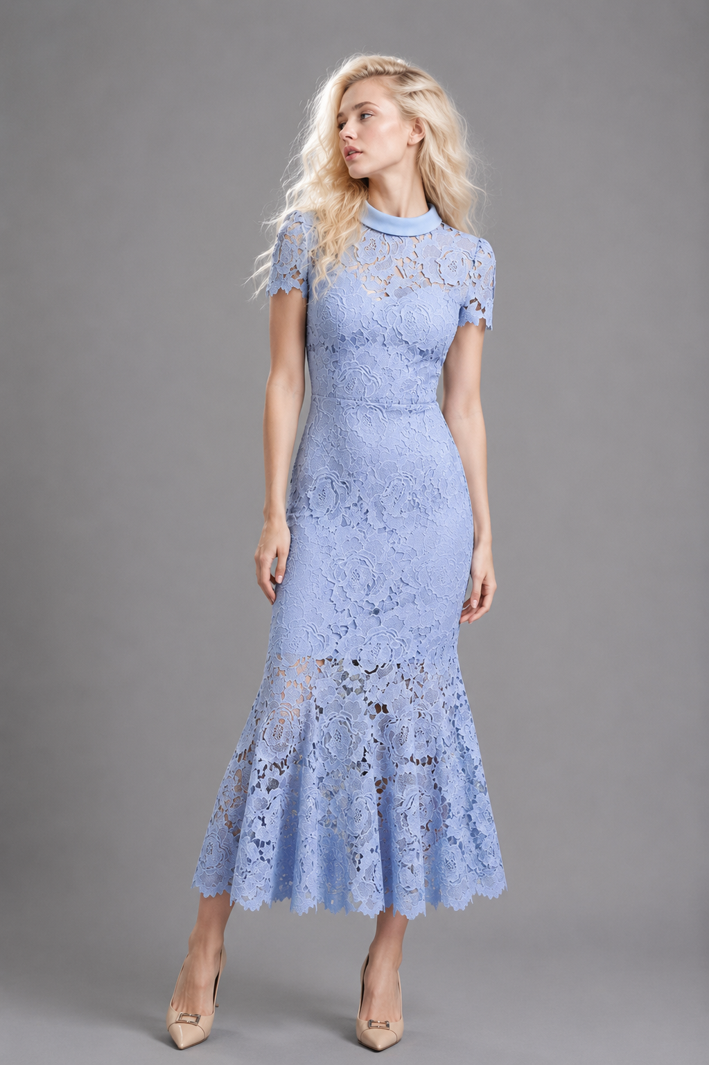 Azurine Lace Mermaid Maxi Dress