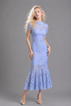 Azurine Lace Mermaid Maxi Dress
