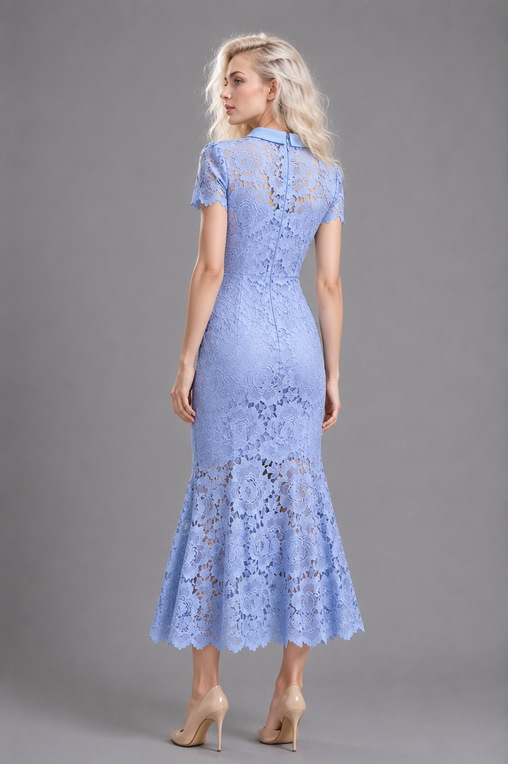 Azurine Lace Mermaid Maxi Dress