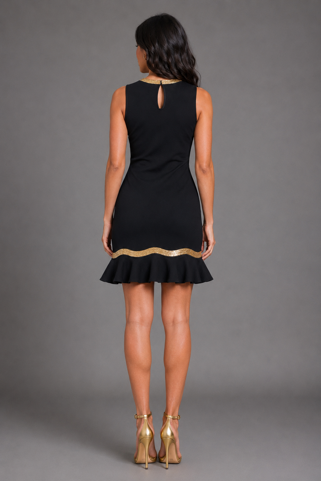 Noir Élégance Midi Dress