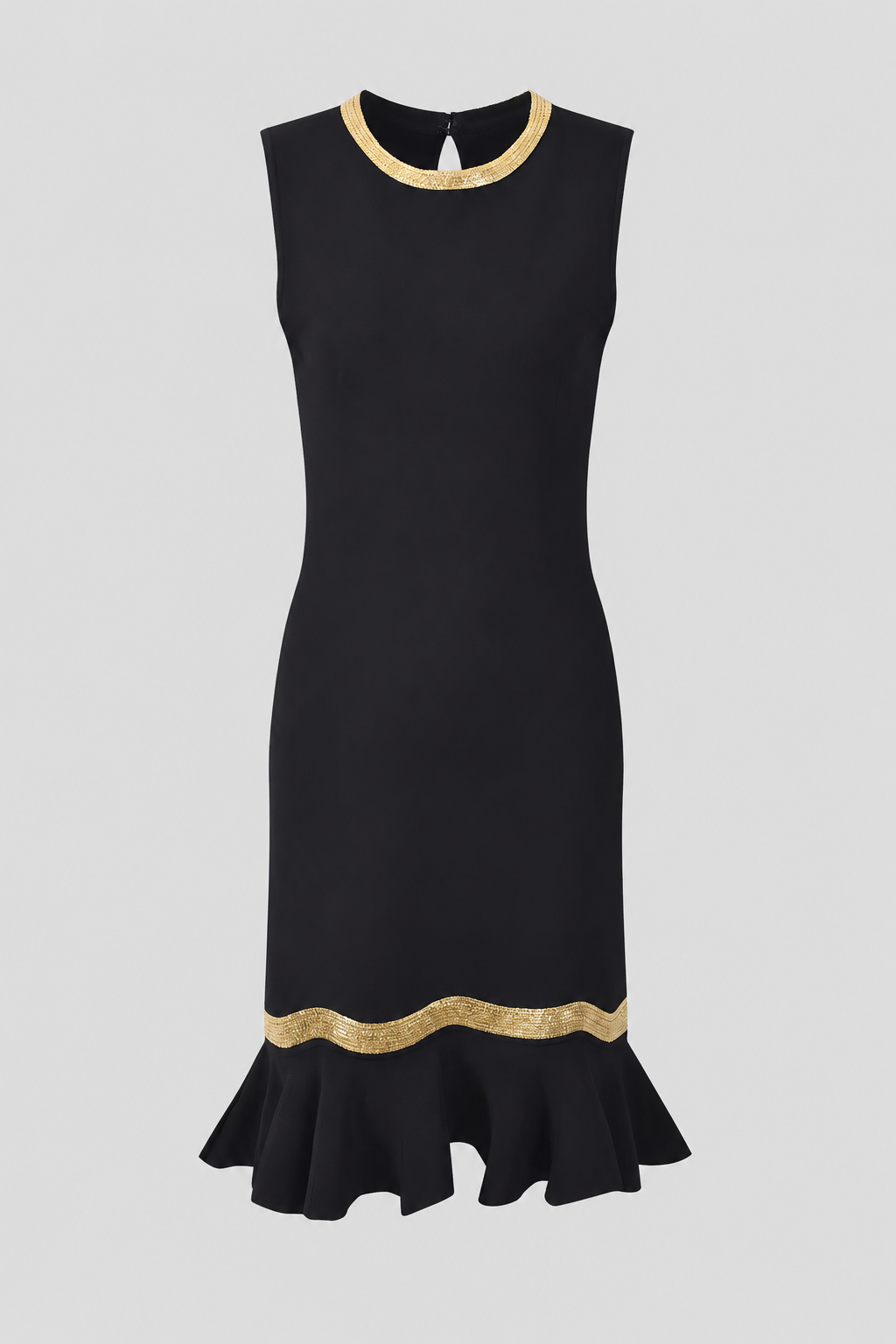 Noir Élégance Midi Dress