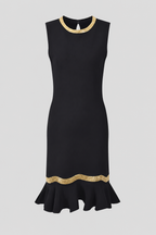 Noir Élégance Midi Dress