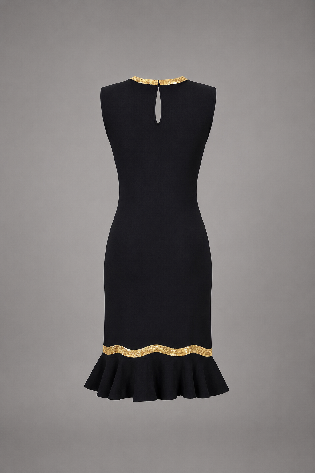 Noir Élégance Midi Dress
