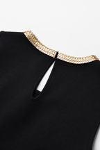 Noir Élégance Midi Dress
