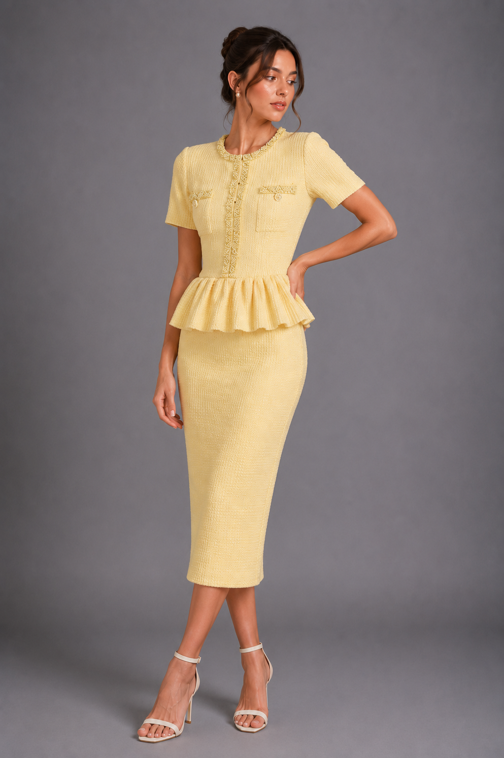 Juliette Peplum Midi Dress